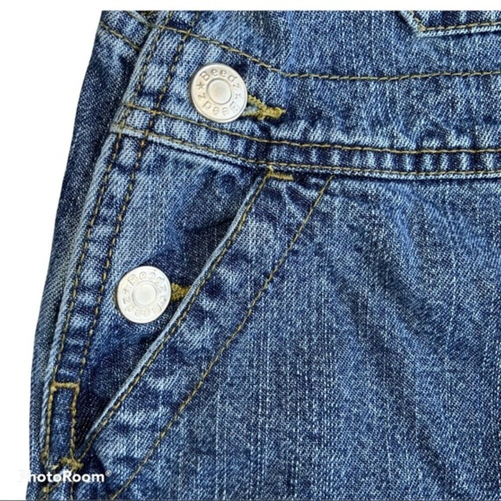 Beedz Bib Overalls Denim Long Pant Youth Medium Wash Adjustable Straps Size 5 - Picture 9 of 15
